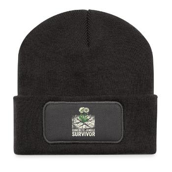Survivant de la jungle de béton - Beanie recyclé à patch - charbon - Devant