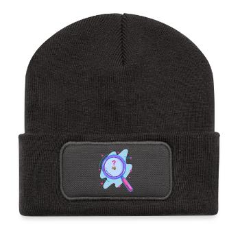 Chercher le cerveau à la loupe - Beanie recyclé à patch - charbon - Devant