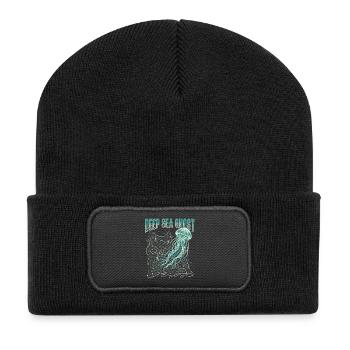Deep Sea Ghost - Recycelte Patch Beanie - Schwarz - Vorne