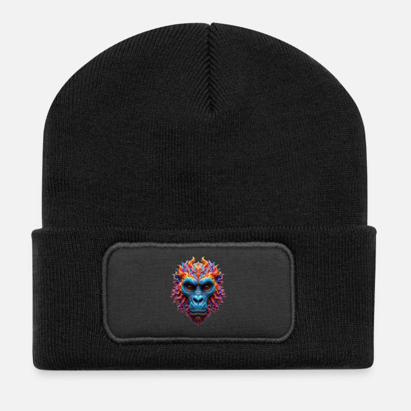 Gorille Flamboyant Éclatant - Beanie recyclé à patch - noir