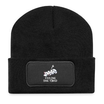Feeling Dog Tired Maltese Maltese Owner - Recycled Patch Beanie - black - Front