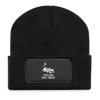 Westie, le West Highland terrier Fatigué par le chien - Beanie recyclé à patch - noir - Devant