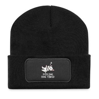 Feeling Dog Tired West highland terrier Westie  - Recycelte Patch Beanie - Schwarz - Vorne