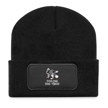 Feeling Dog Tired Schnauzer Schnauzerbesitzer  - Recycelte Patch Beanie - Schwarz - Vorne