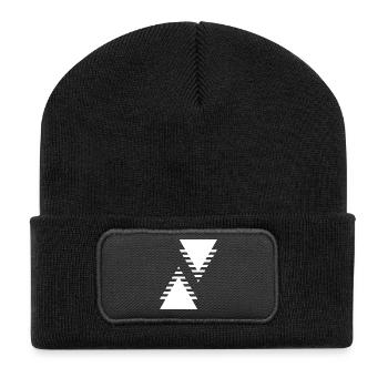geometric triangles design - Recycled Patch Beanie - black - Front