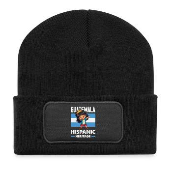 Guatemala Flag T-Shirt Pride & Home Chapín - Recycled Patch Beanie - black - Front