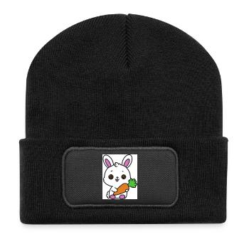 Lapin kawaï  - Beanie recyclé à patch - noir - Devant