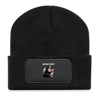 Nerv Mich Nicht Berner Sennenhund Sennenhunde  - Recycelte Patch Beanie - Schwarz - Vorne