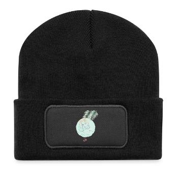 Design de plage Ocean Breeze, élégante ligne côtière - Beanie recyclé à patch - noir - Devant