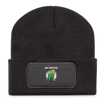 Ne me dérange pas, porteur de perruches - Beanie recyclé à patch - charbon - Devant