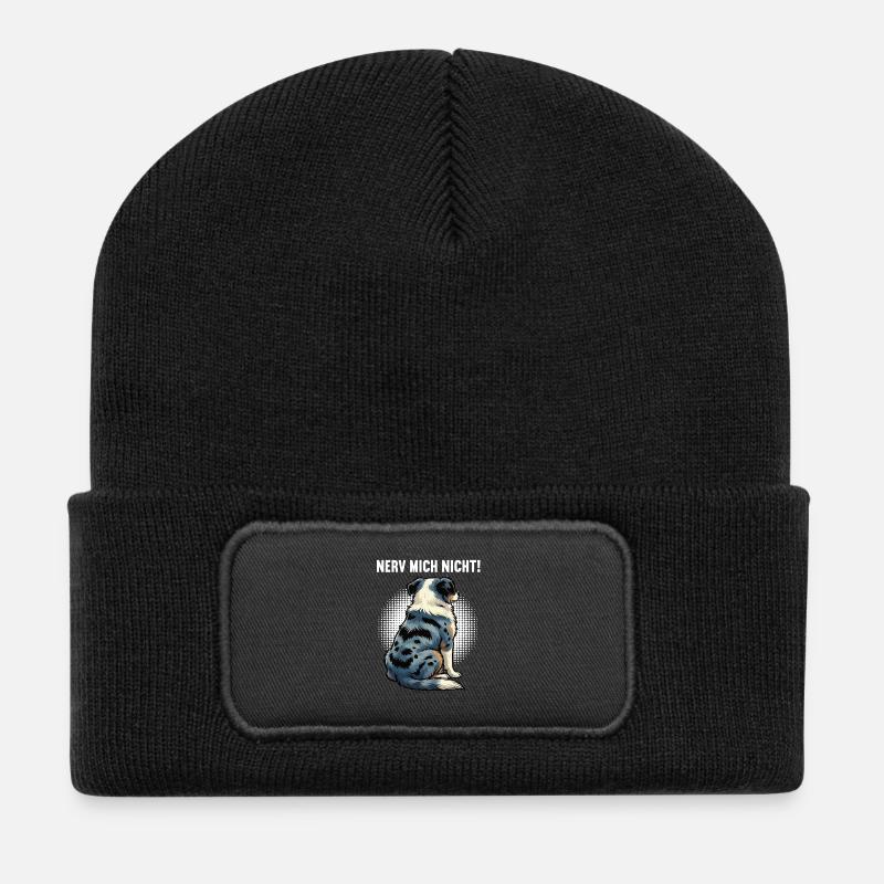 Nerv Mich Nicht Australian Shepherd Aussie Aussies - Recycelte Patch Beanie - Schwarz