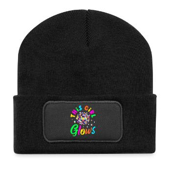 Retro Back to the 80s Vintage Design - Recycled Patch Beanie - black - Front
