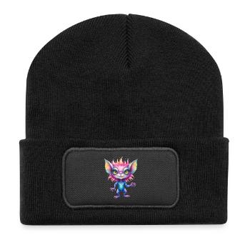 Fantasy Rainbow Creature - Recycled Patch Beanie - black - Front