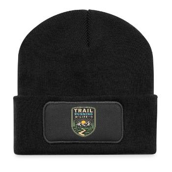 Trailrunning-Leben - Recycelte Patch Beanie - Schwarz - Vorne