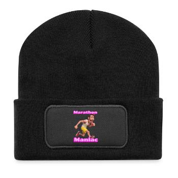 Marathon Maniac Cartoon Runner - Recycled Patch Beanie - black - Front