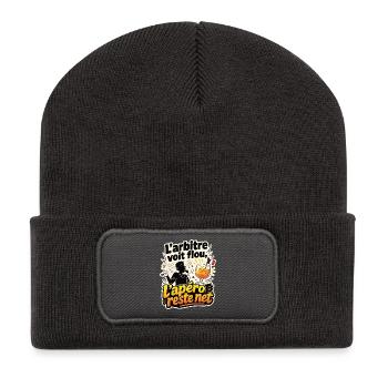 L’arbitre voit flou, l’apéro reste net - Recycelte Patch Beanie - Dunkelgrau - Vorne