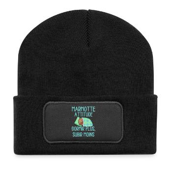 Marmotte Attitude Dormir Plus - Beanie recyclé à patch - noir - Devant