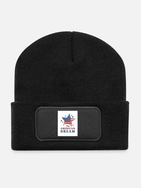 America's Dream: Stars Flag - Recycelte Patch Beanie - Schwarz