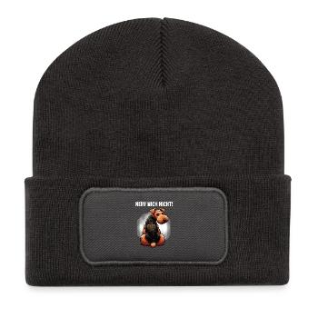 Nerv Mich Nicht Airedale Terrier Airedaleliebhaber - Recycelte Patch Beanie - Dunkelgrau - Vorne