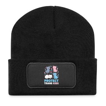 Pride Month LGBTQ – Schütze trans Kinder - Recycelte Patch Beanie - Schwarz - Vorne