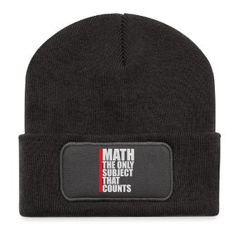 Math The Only Subject That Counts Nerd Mathe Logo - Recycled Patch Beanie - dark grey - Front