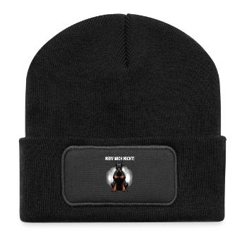  Nerv Mich Nicht Dobermann Dobermannbesitzer  - Recycelte Patch Beanie - Schwarz - Vorne