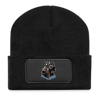 Ich will dich nicht hören - Recycelte Patch Beanie - Schwarz - Vorne