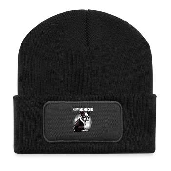 Nerv Mich Nicht Boston Terrier Boston terrier hund - Recycelte Patch Beanie - Schwarz - Vorne