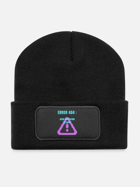 Error 404 Design  - Recycelte Patch Beanie - Schwarz