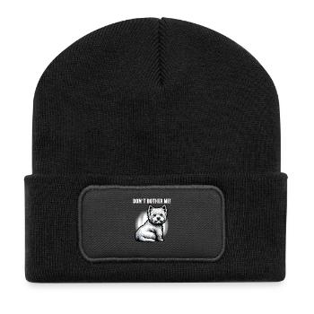 Ne me dérange pas Westie, terrier highland de l’Ouest - Beanie recyclé à patch - noir - Devant