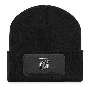 Nerv Mich Nicht Irischer Wolfshund Wolfshundhalter - Recycelte Patch Beanie - Schwarz - Vorne