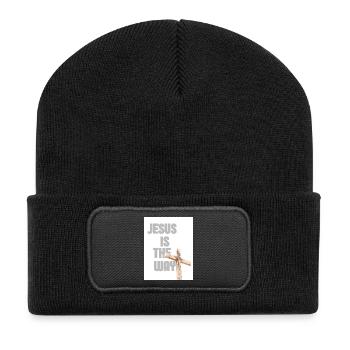 Jesus Is The Way Cross Graphic - Recycled Patch Beanie - black - Front