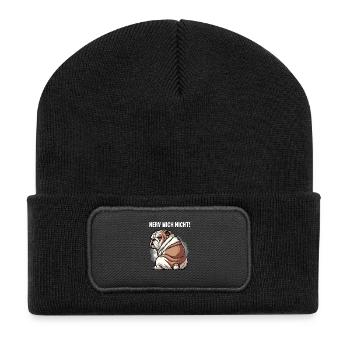 Nerv Mich Nicht Englische Bulldogge Bullybesitzer - Recycelte Patch Beanie - Schwarz - Vorne