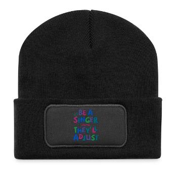 Be a Singer. They’ll adjust - Recycelte Patch Beanie - Schwarz - Vorne