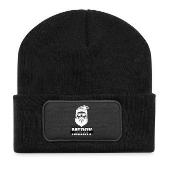 Merry Christmas Weihnachtsmann Geschenk - Recycelte Patch Beanie - Schwarz - Vorne