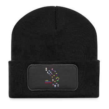 Mosaik des lateinamerikanischen Widerstands - Recycelte Patch Beanie - Schwarz - Vorne