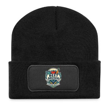 Beet Brüder Gemeinsam wächst es - Recycelte Patch Beanie - Schwarz - Vorne