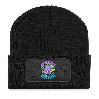 No Thoughts Just Vibes Jellyfish - Recycled Patch Beanie - black - Front