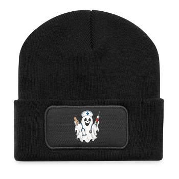 Krankenschwester Krankenpfleger Halloween - Recycelte Patch Beanie - Schwarz - Vorne