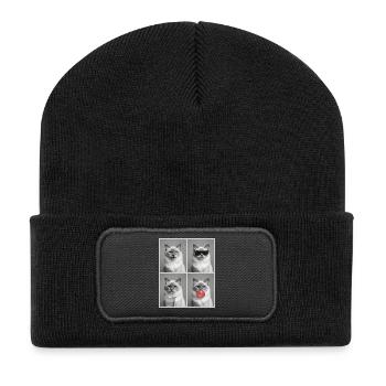 Cats Sacred Birman Cat - Recycled Patch Beanie - black - Front