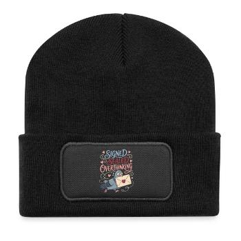 Signed Sealed Overthinking Dove - Recycled Patch Beanie - black - Front