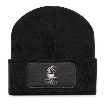 Fuelled by Coffee & Singletracks MTB Coffee Mug - Recycled Patch Beanie - black - Front