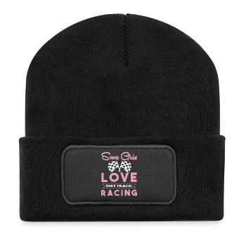 Dirt Track Racing - Recycelte Patch Beanie - Schwarz - Vorne