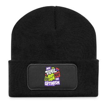 My Map Runs on Optimism - Recycelte Patch Beanie - Schwarz - Vorne