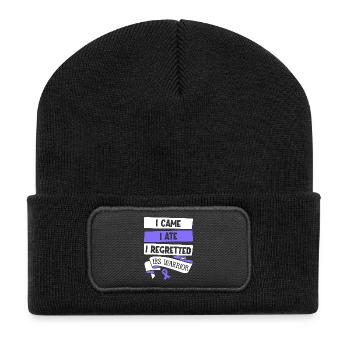 Reizdarm Humor - Ich aß und bereute - Recycelte Patch Beanie - Schwarz - Vorne