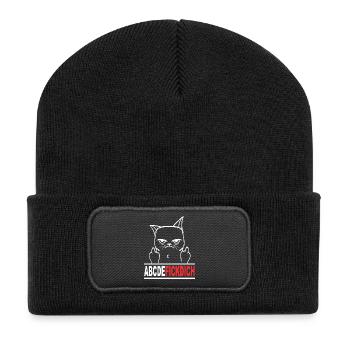 Fuck you Fick dich T Shirt Sprüche Lustige Tiere - Recycelte Patch Beanie - Schwarz - Vorne