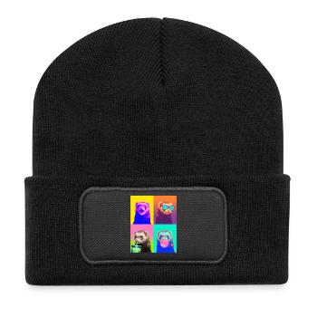 Ferret Frettchen - Recycelte Patch Beanie - Schwarz - Vorne
