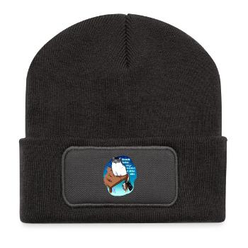 l bought Twitter... and knocked it off the table - Recycelte Patch Beanie - Dunkelgrau - Vorne