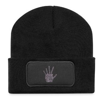 Erzieherin Shirt Wundervolle Worte - Recycelte Patch Beanie - Schwarz - Vorne