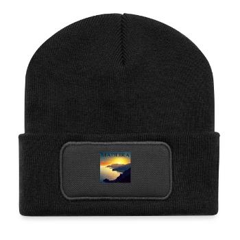 Portugal Île de Madère Coucher de soleil Droit - Beanie recyclé à patch - noir - Devant